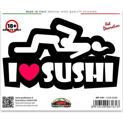 Adesivi Stickers Standard I Love Sushi 10 x 12 cm (1/4)