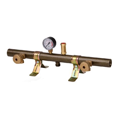 CENTRALINA GAS TUBOLARE 2 ELEMENTI CON MANOMETRO E VALVOLA- W20x1/14Sx- GNALI- pezzi 1