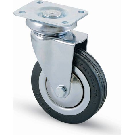 RUOTA CARRELLO D 100 MM GOMMA 155 PIASTRA