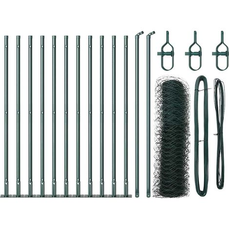 Maison Exclusive - Zaunpfosten Stahl und PVC Grün