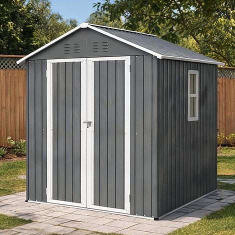 Abri de jardin métal 184,8 x 182 x 191,1 cm gris (1/5)