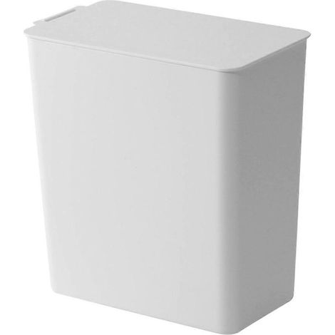 Kleiner Abfalleimer mit Deckel für Zuhause, Büro oder Studentenzimmer – 16,50 x 15,50 x 8,80 cm – Weiß (1/4)