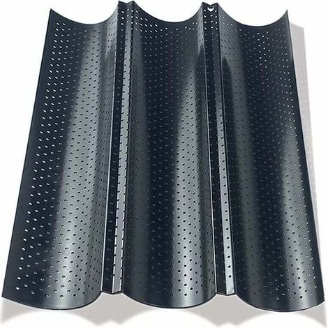 Moldes para pan, Molde para baguette, Molde para baguette, Molde para pan, Molde para pan francés para 3 baguettes, Molde perforado para hornear pan francés, Molde para pan baguette-Crezuo