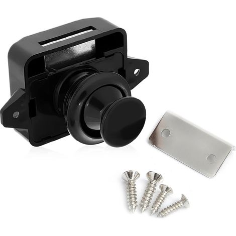 (Noir) Ensemble de 10 verrous à bouton-poussoir pour camping-car, loquets de tiroir et quincaillerie (1/3)