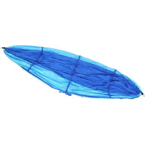 260 x 140 cm leichte Outdoor-Moskitonetz-Hängematte mit Kippschutz, Camping-Hängematte, Schaukel, Blau und Himmelblau (1/5)