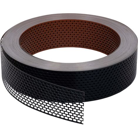 Vogelschutzgitter, Lüftungsband Alu Traufgitter - Schwarz / Rot, Breite 100mm Länge 60m