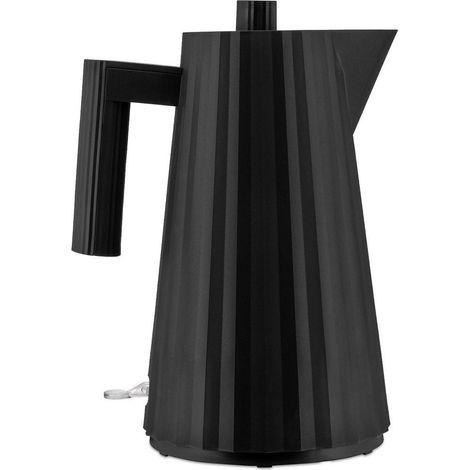 Alessi Plissé MDL06/1 B - Hervidor Eléctrico de Design, en Resina Termoplástica, Enchufe Europeo 2400W, 100cl, Negro