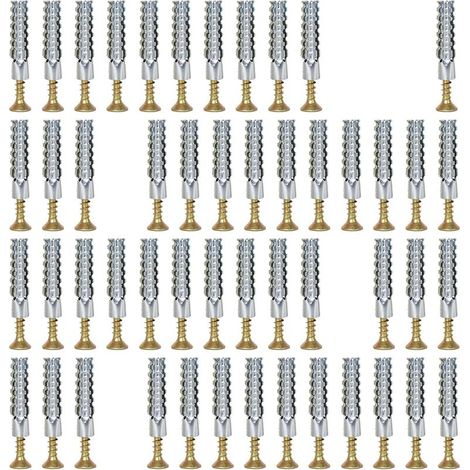 50 pièces Tube d ' expansion dentelé en métal vis taraudeuses automatiques bouchon de forage de tuyau pour sécurisé Installation à la maison Tube d ' expansion dentelé en métal vis (1/5)