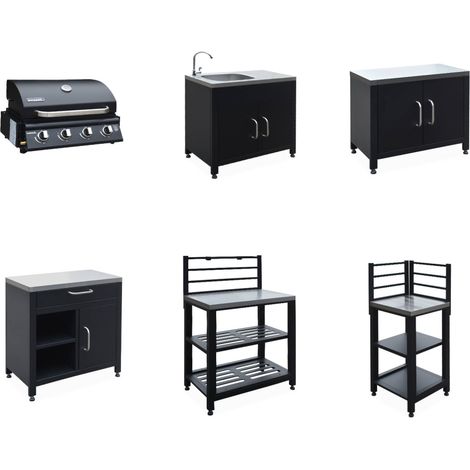 Cuisine extérieure 5 modules en acier inoxydable avec barbecue gaz 4 brûleurs (1/5)