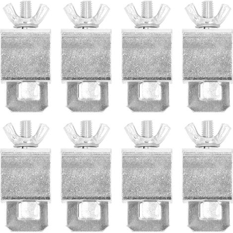 Kit de 8 pinces de soudage bout à bout argentées en alliage d'aluminium pour panneaux de carrosserie automobile (pinces papillon). (1/5)