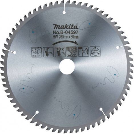 Makita – Lame de scie circulaire silencieuse 305 mm – Alésage 30 mm – 70 dents en tungstène pour coupes nettes dans le bois - B-04606 (1/3)