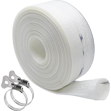 10 M Tuyau Refoulement Ø 1 1/4" (32mm) Tuyau Plat en Textile avec Collier de Serrage Tuyau Pompe pour Pompes Submersibles ou Pompes à Eau Sale (1/5)