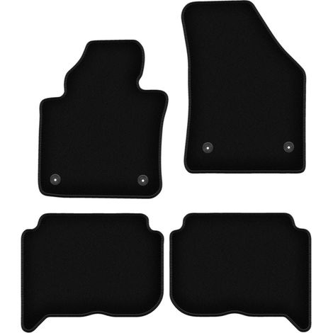 Tapis de sol en velours noir BASIC pour Volkswagen Touran I monospace (2004-2010) (1/5)