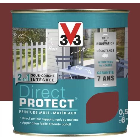 Peinture Glycéro Multi-matériaux V33 Direct Protect Rouge Basque 0,5 L (1/4)