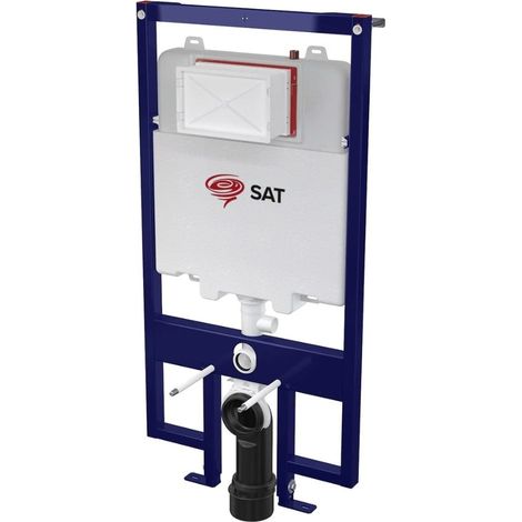 Swiss Aqua Technologies Schlanke Boden-Wandhalterung für Wand-WC, Doppelspülung 3/6 l, für Leichtbauwände (SATAMSKSLIM)
