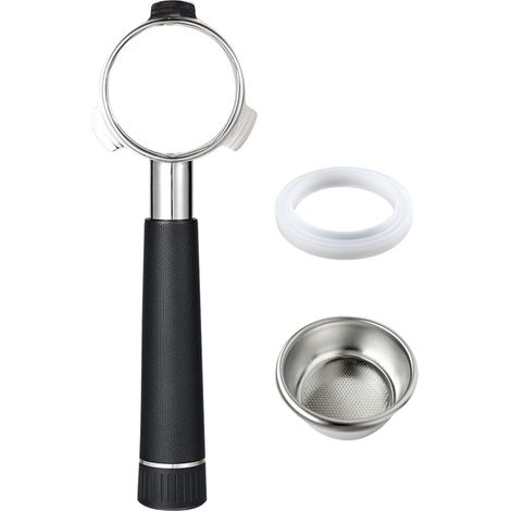 Portafiltro sin fondo de 54 mm con 3 asas, mango de aleación y cabezal de acero inoxidable, compatible con las cafeteras Breville 870/875/878/880. (1/5)