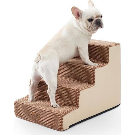 4 Escalier Pour Chien, Mousse Haute Densité, Base Antidérapante, Housse Lavable, Pour Lit Et Canapé (1/5)