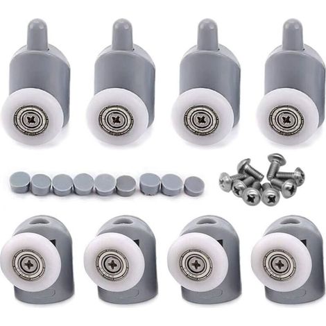 8 Pcs 23mm Dusche Tür Roller Räder Räder Schiebe Badezimmer Tür Rollen (1/4)