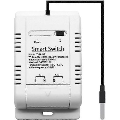 Interrupteur de température intelligent Tuya 16 A 3000 W avec surveillance de la consommation d'énergie RF433 Thermo (1/5)