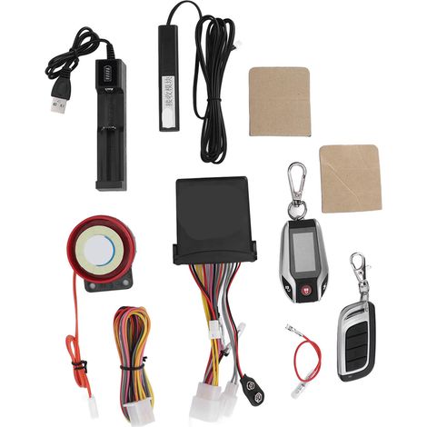Système d'alarme bidirectionnel pour moto avec écran LCD, kit antivol multifonction 12 V et PKE pour véhicules tout-terrain (1/5)