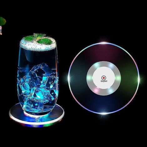6 Pcs Led Coasters For Drinks Ultra-thin Led Coaster Light Up Coaster (1/5)