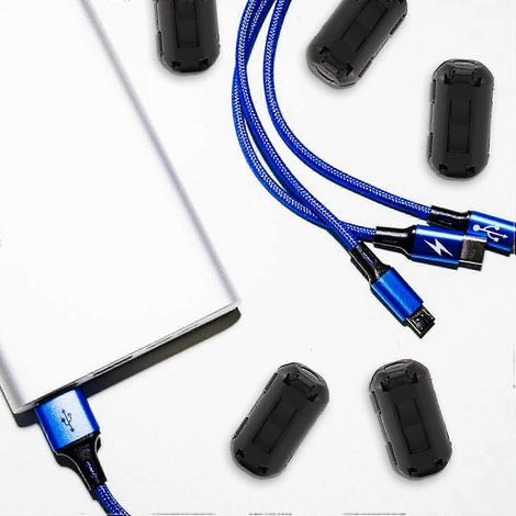 supresores de ruido con clip para cable de 3,5 mm con núcleo de ferrita, filtros de carretera