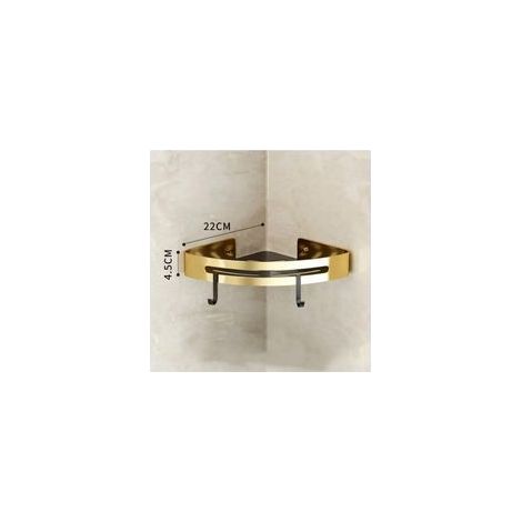 Scaffale angolare, mensola da bagno a muro in alluminio spazzolato oro, ripiano doccia porta shampoo, scaffale angolare 1 (1/4)