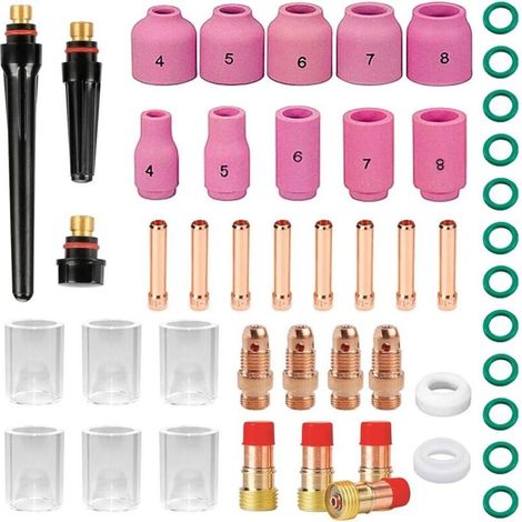 49 Pièces Accessoires de Poste a Souder Fil Fourré, Kit D'accessoires de Soudage Tig, Consommables pour Pistolet de Soudage TIG pour WP - 9/17/18/26 TIG Torche Soudage (1/5)