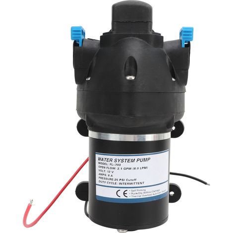 Pompe à diaphragme haute pression micro surpresseur 2.1GPM 8L/min DC12V 25psi pour brumisation domestique, camping-car, bateau marin (1/5)