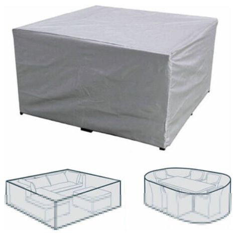 Housse de protection rectangulaire pour meubles de jardin, en polyester, imperméable, anti-poussière, anti-UV, pour chaise ou table de jardin (dimensions : 240x240x90cm) (1/3)