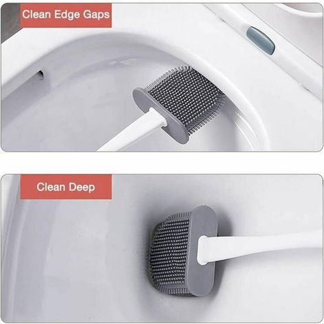 Brosse de Toilette Bleu Brosse Silicone WC avec Support Brosse WC Schage Rapide Brosse de Toilette en couleurs multiples Largeight (1/4)