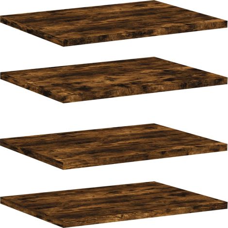 Étagères murales 4 pcs Étagères flottantes chêne fumé 40x30x1,5cm bois d'ingénierie (1/5)