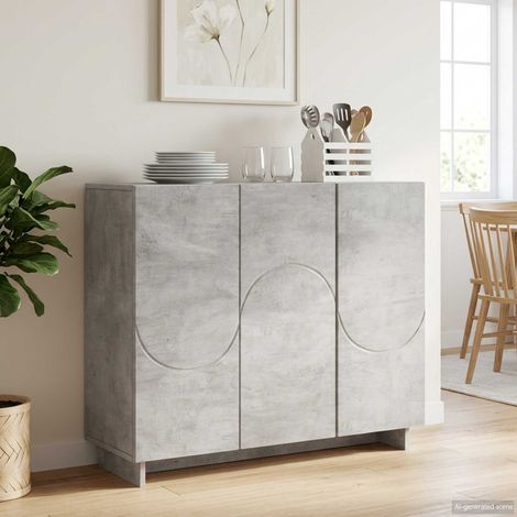 Aparador Gris Hormigón 85,5 x 31 x 75 cm Madera de ingeniería (1/4)