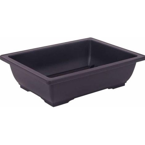 Pot de fleurs, pot à bonsaï, pot d'entraînement, jardinière, bol, pépinière, plastique, carré, noir, rectangle, récipient succulent (29 x 21 x 10,5 cm), pot (sans fond), 1 pièce (1/2)