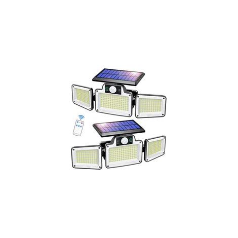 Projecteur de sécurité extérieur avec détecteur de mouvement, alimentation solaire, indice d'étanchéité IP65, (1/4)
