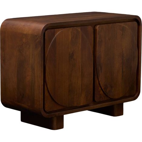 Aparador Shelty rectangular de 70 x 96 cm con 2 puertas, color marrón - Atmosphera créateur d'intérieur (1/5)