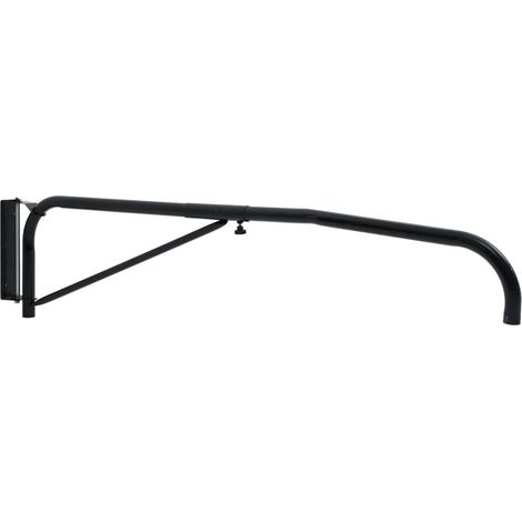 vidaXL Soporte de pared para manguera ducha de caballos acero negro (1/2)