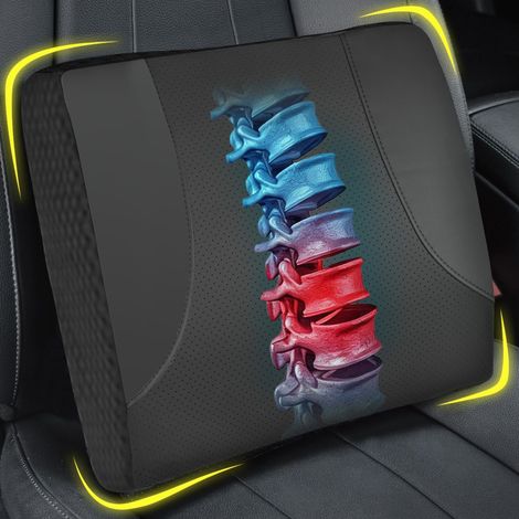 Coussin de soutien lombaire ergonomique en mousse à mémoire de forme pour le bas du dos pour soulager la douleur - Pour siège de voiture, chaise de bureau, chaise longue (1/5)