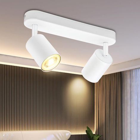 Adjustable White GU10 Ceiling Spotlights in Aluminum for Indoor Lighting in Kitchen and Living Room (1/5)