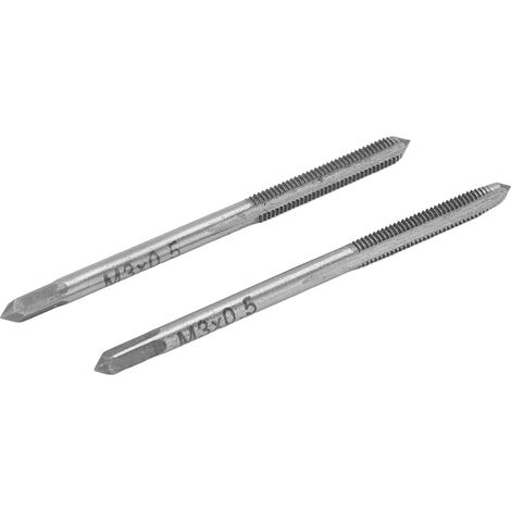Jeu de 2 tarauds métriques pour machines, en acier rapide, à 3 cannelures droites, outil de taraudage M3x0,5 (1/5)