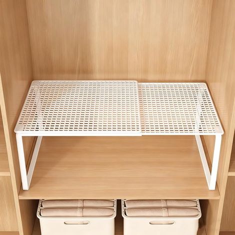 Binario per mensola estensibile - Regolabile - 38-62 cm - Bianco (1/3)