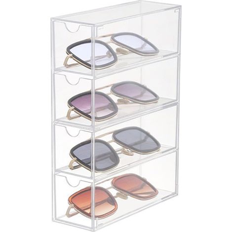 Organizer - 4 Tiroirs - En Plastique Transparent - 24,6 x 6,3 x 17,5 cm - Bureau Maison Bureau Bureau Professionnel - 1 Pièce (1/5)