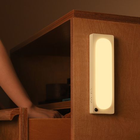 Ortviai Lampe LED à capteur de mouvement pour placard – Bande lumineuse infrarouge auto-adhésive, 270/100 lux, 1200 mAh, blanc (1/5)
