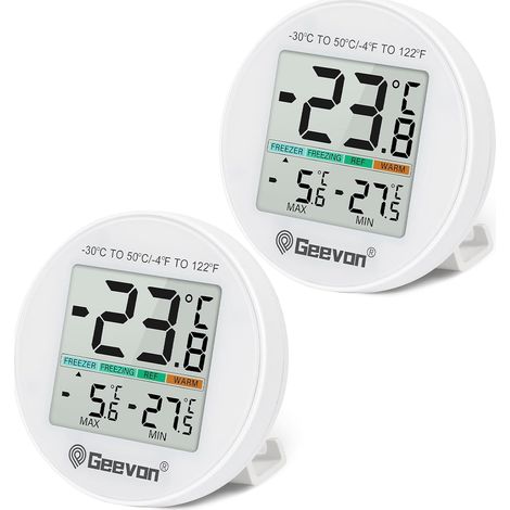 Thermomètre de réfrigérateur étanche IP65, écran LCD numérique Thermomètre de Congélateur Max Min Stockage Support Crochet Magnétique pour Réfrigérateur Congélateur avec Batterie (1/5)