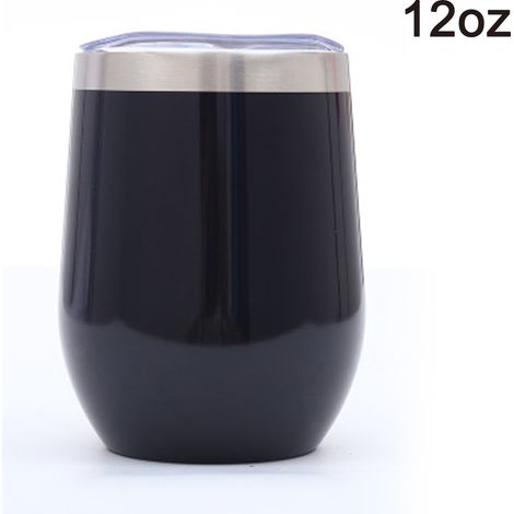 Gobelet À Vin En Acier Inoxydable - 355 Ml - Double Paroi Sous Vide - Hermétique Avec Couvercle - Pour Café Vin Cocktails - Lot De 1 (1/5)