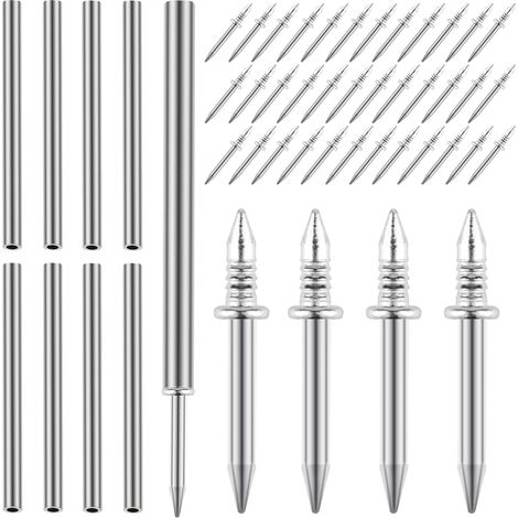 Lot de 800 clous de plinthe à double tête sans couture pour plinthe, clous à double tête sans trace, vis de sécurité invisibles pour clous de meubles en bois, avec 8 outil de manchon (1/5)