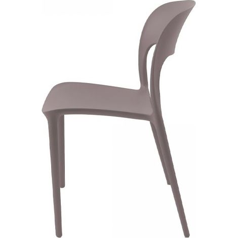 Set 4 Sedia in Polipropilene Vela Impilabili Grigio – Profilo Curvo e Design Essenziale