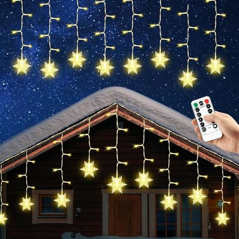Guirlande Lumineuse Flocon de Neige 4 m – 96 LED avec 8 Modes pour Décoration Noël, Mariage et Anniversaire