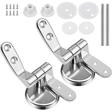 (4 × 4 × 3 cm) Bisagra para tapa de inodoro, accesorios de repuesto, bisagra para asiento de inodoro con pernos y tuercas, 1 par (1/5)