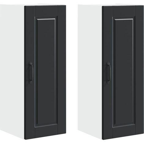 Maison Exclusive - Armario de Pared PORTO 2 pcs Negro 30 x 31 x 8